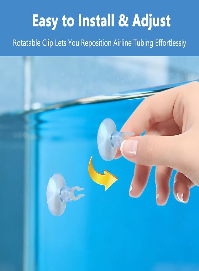 YAFIYGI 50Pcs Aquarium Suction Cups with Clips Airline Hose Holders for Tubing Small Clear Cup Clamps for Fish Tank Air Line Mini Heater Tube Holder Clamp Clips for Aquarium Air Accessories 3/16 - Image 5